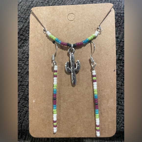 Jewelry - The Urban Cowgirl Cactus Aurora necklace and earring set